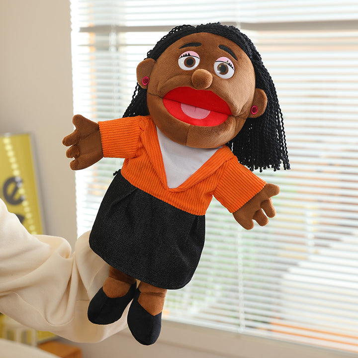 Hand Puppet Plush Boy Character with Movable Mouth and Soft Fabric Body Kalsten