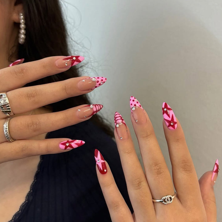 Nail art set with creative star and heart designs Kalsten