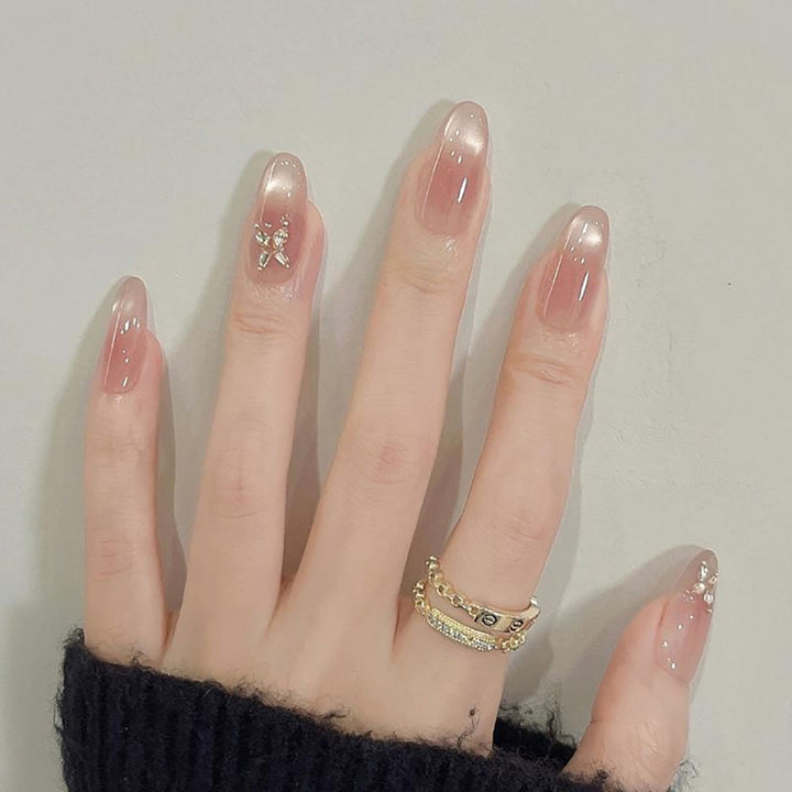 Elegant Floral Press-On Nail Set