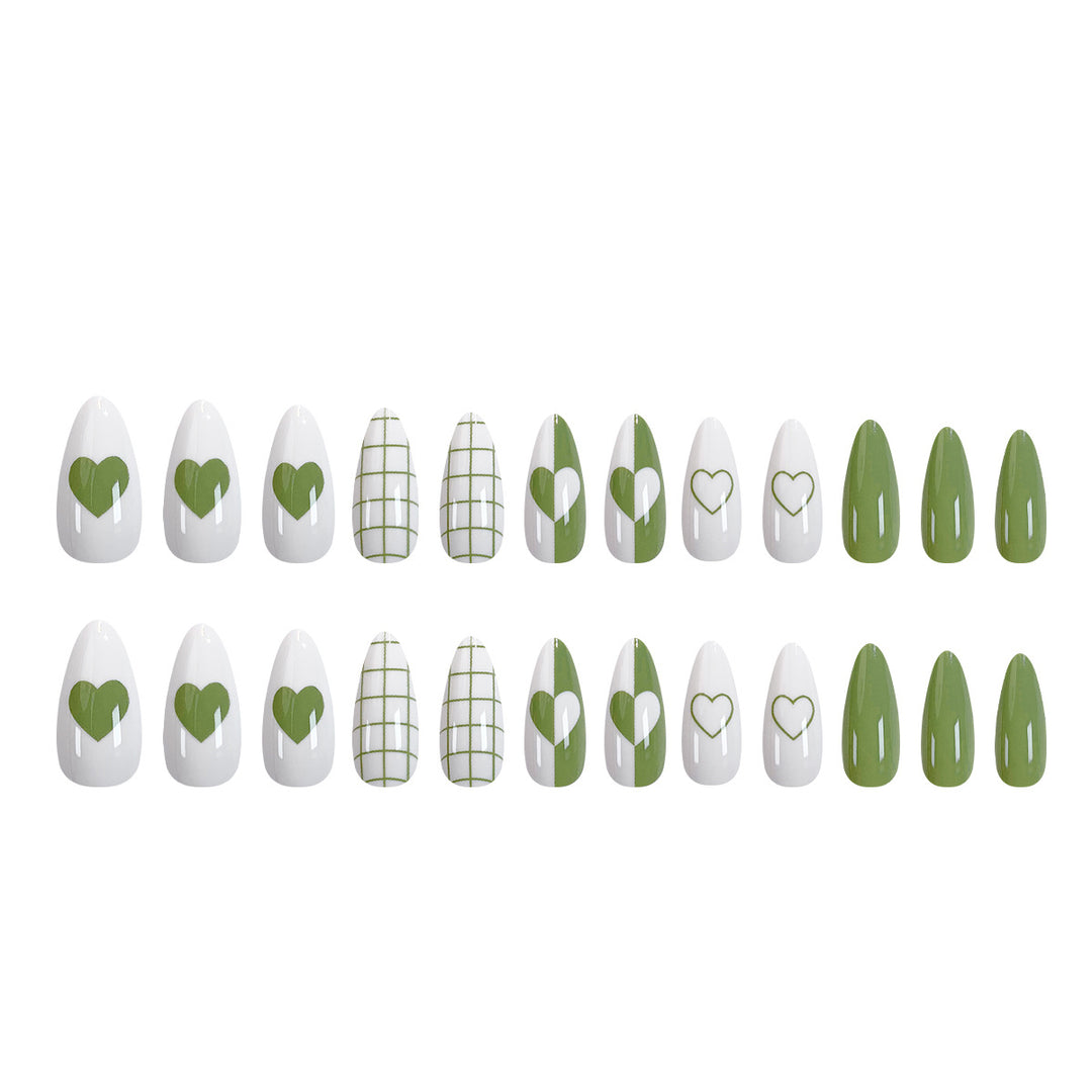 Creative stiletto artificial nails with geometric patterns Kalsten