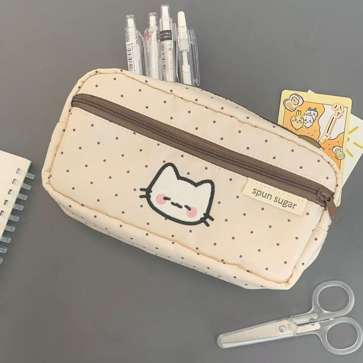 Cute Character-Themed Quilted Pencil Case