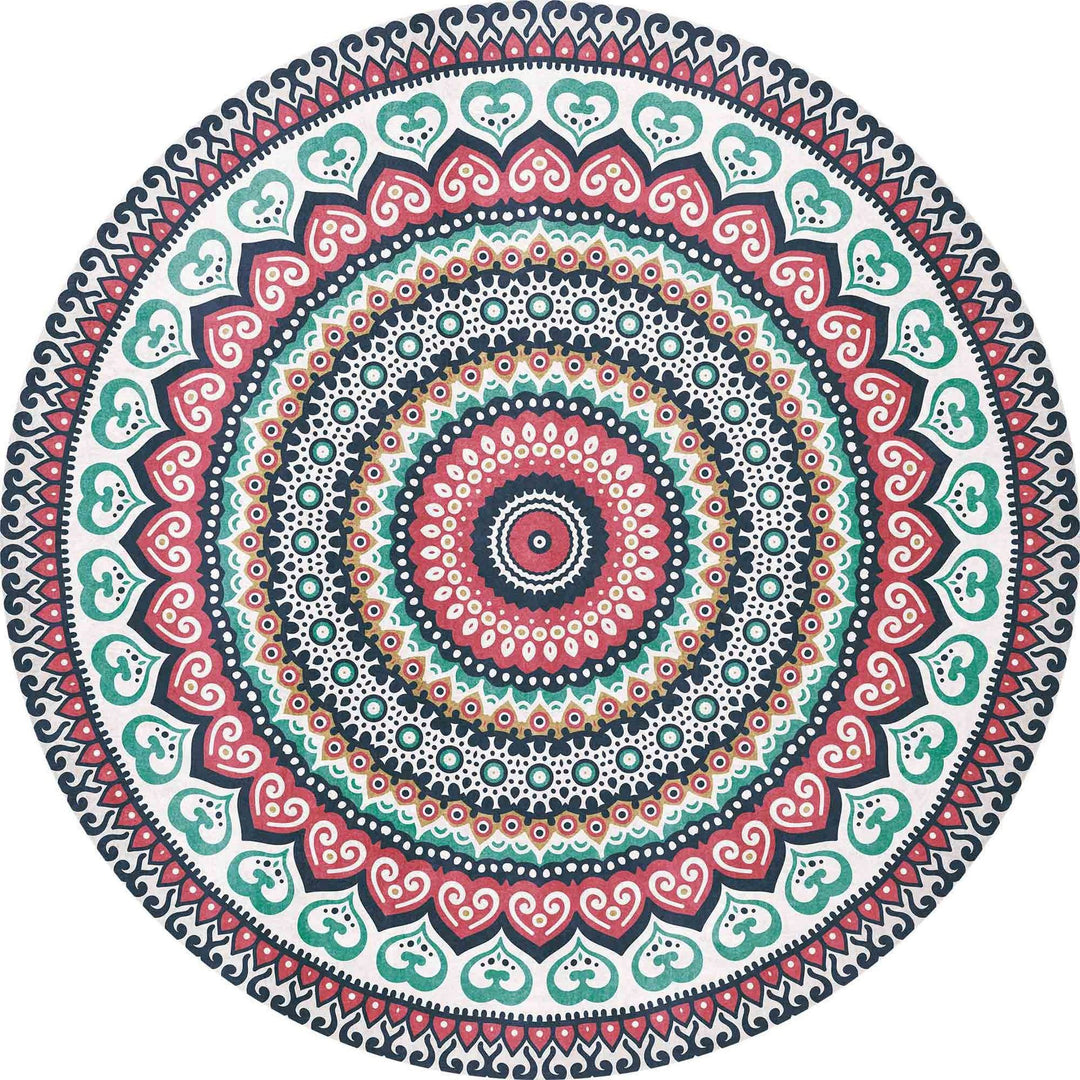Round Geometric Pattern Area Rug