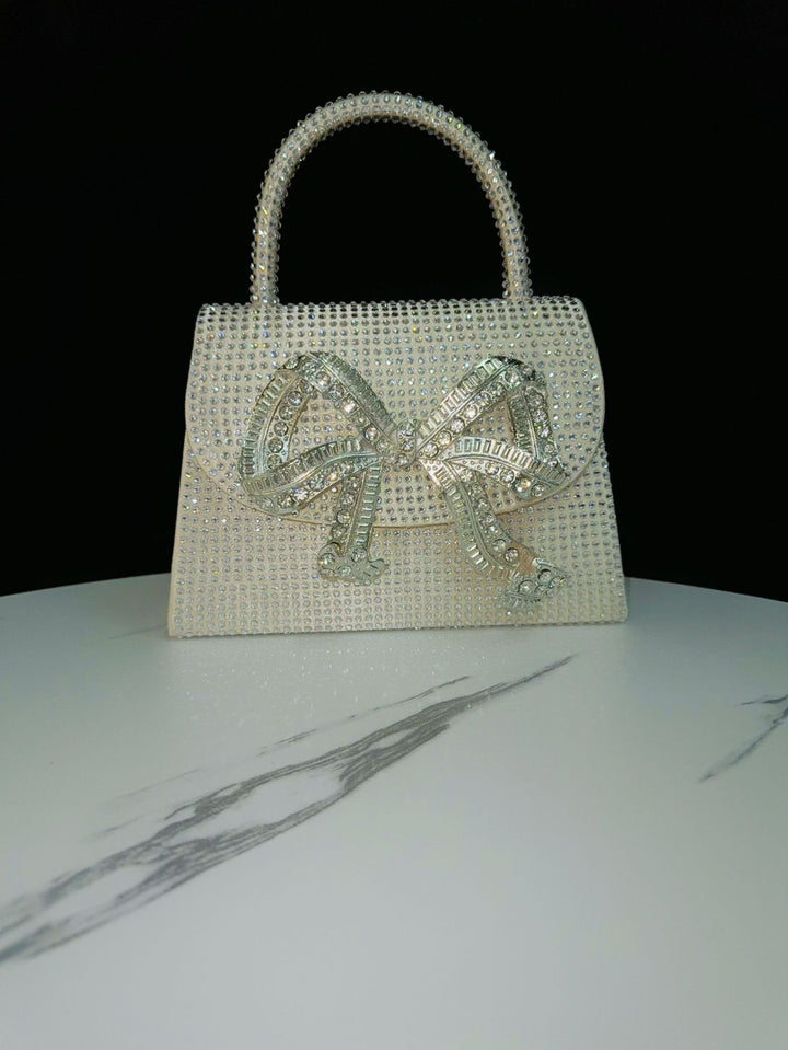 Rhinestone Bow Clutch