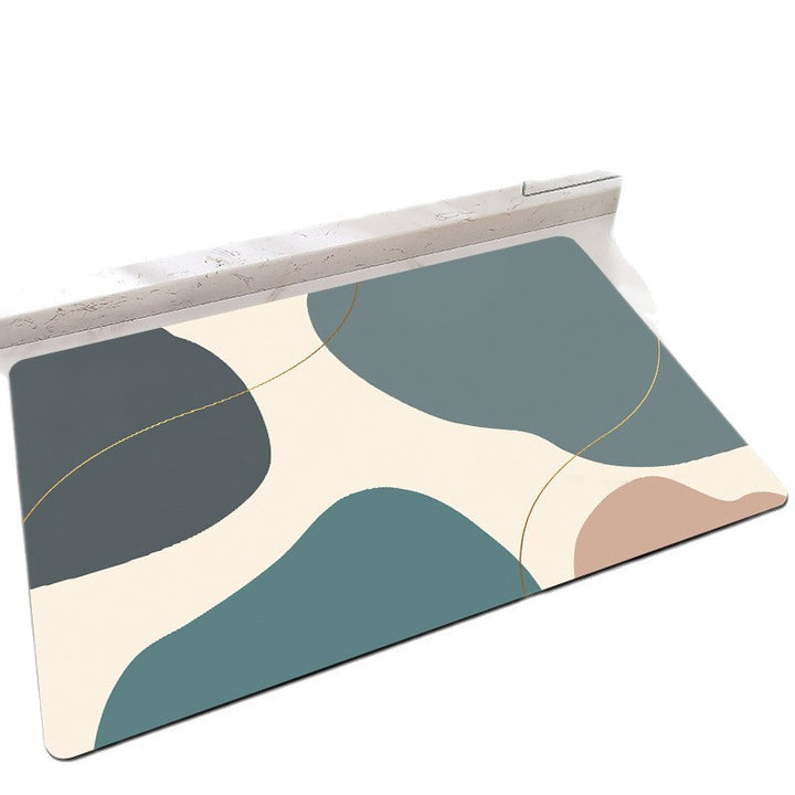 Elegant Marble-Themed Bath Mat Kalsten