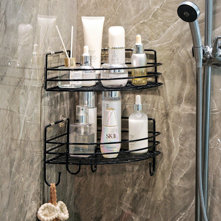 Corner shower storage basket
