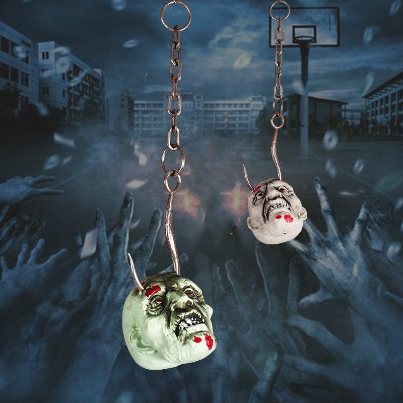 Realistic Hanging Zombie Head Decoration Kalsten