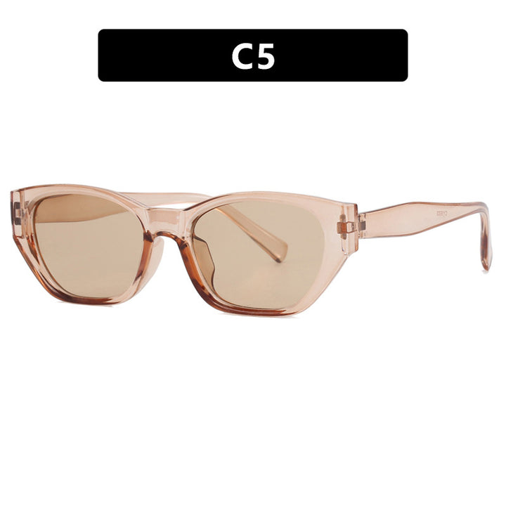Women's futuristic cat-eye sunglasses with transparent frame and comfortable UV protection Kalsten