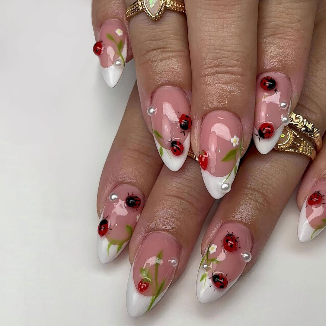 Artistic Ladybug Nail Art