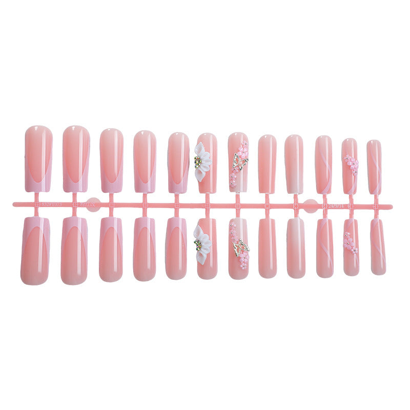 Floral Embellished Press-On Nails Set Kalsten