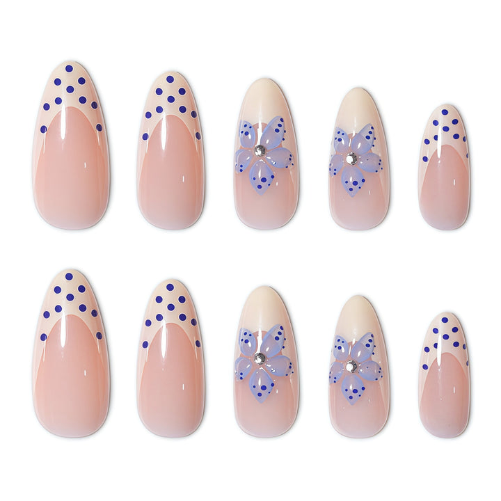 Floral Accent Pointed Nail Extensions Kalsten