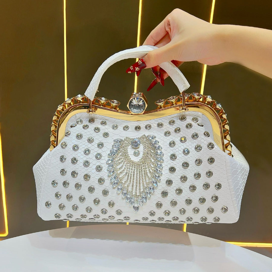 Luxurious Crystal-Embellished Evening Handbag
