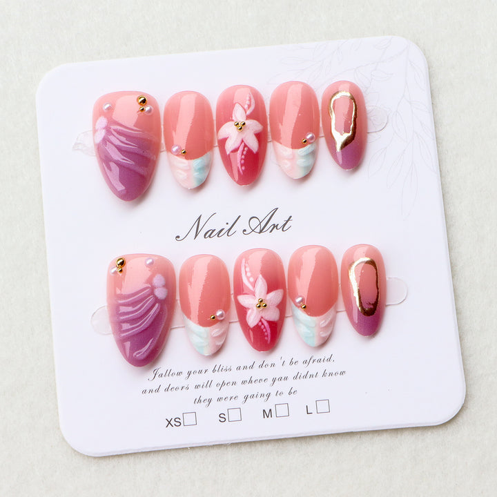 Creative Floral Design Press-On Nail Set