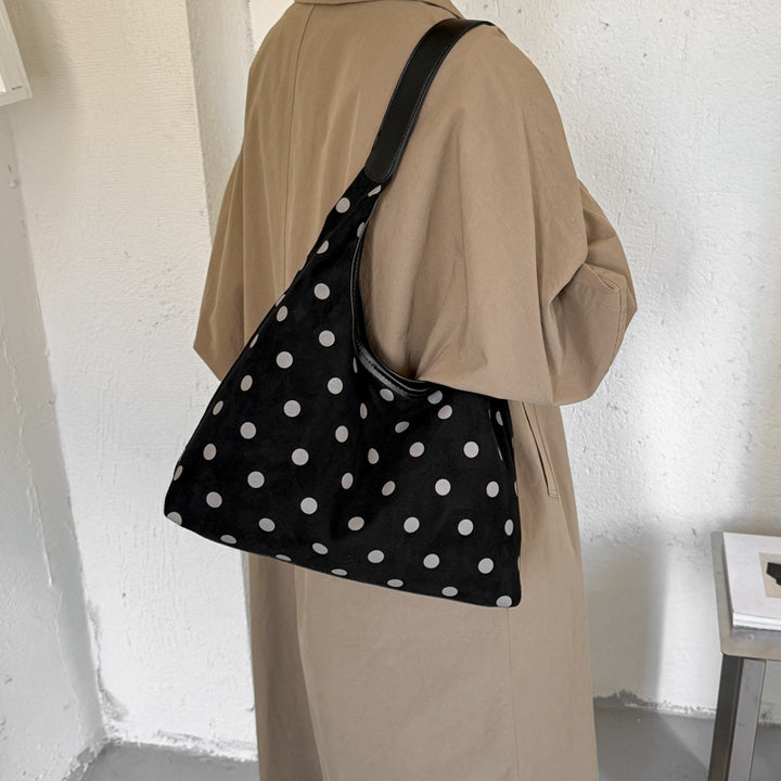 Polka Dot Suede Shopping Tote