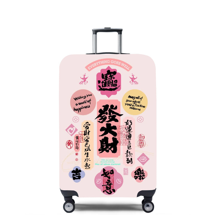 Unisex hard-shell travel suitcase with imaginative, cultural motif Kalsten
