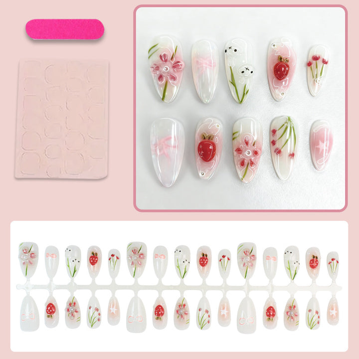 Nail art set with floral motifs and playful details Kalsten