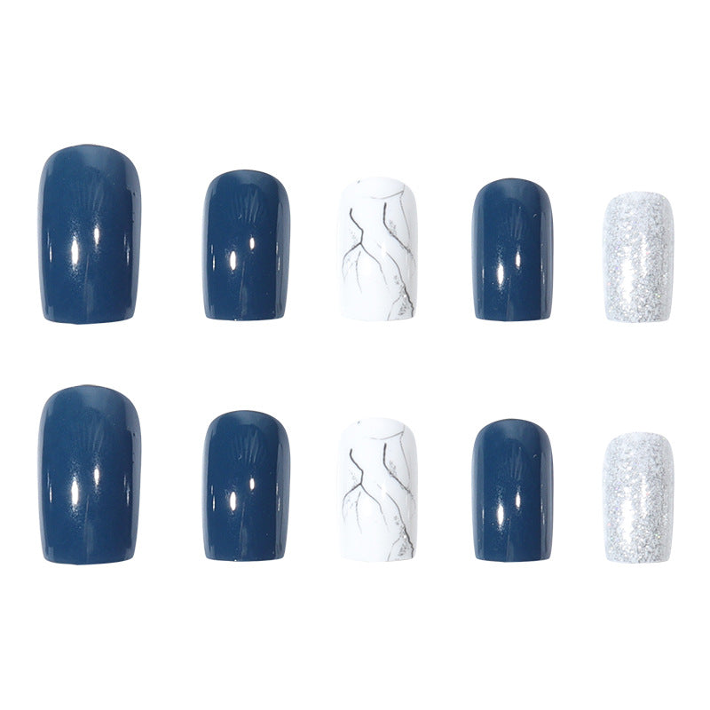 Elegant Marble-Themed Press-On Nails Kalsten