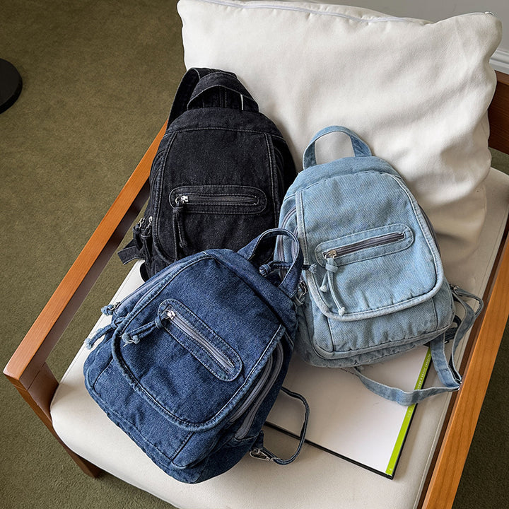 Stylish Denim Mini Backpack Kalsten