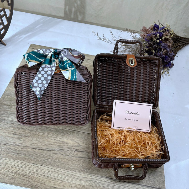 Women's braided handbag with decorative silk ribbon Kalsten