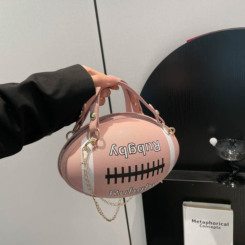 Novelty Rugby Ball Crossbody Bag