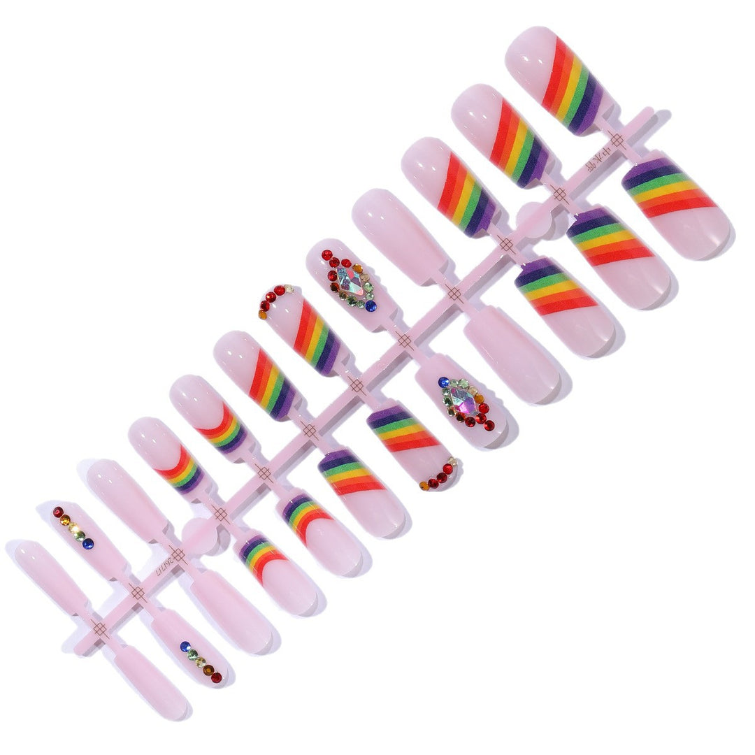 Glamorous Rainbow-Inspired Nail Art Extensions Kalsten