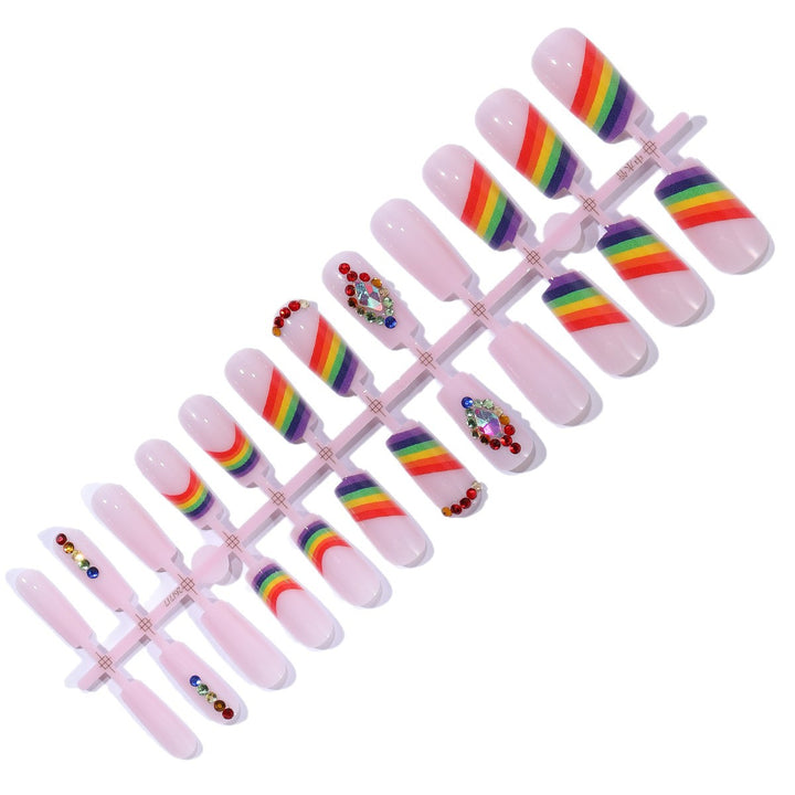 Glamorous Rainbow-Inspired Nail Art Extensions Kalsten
