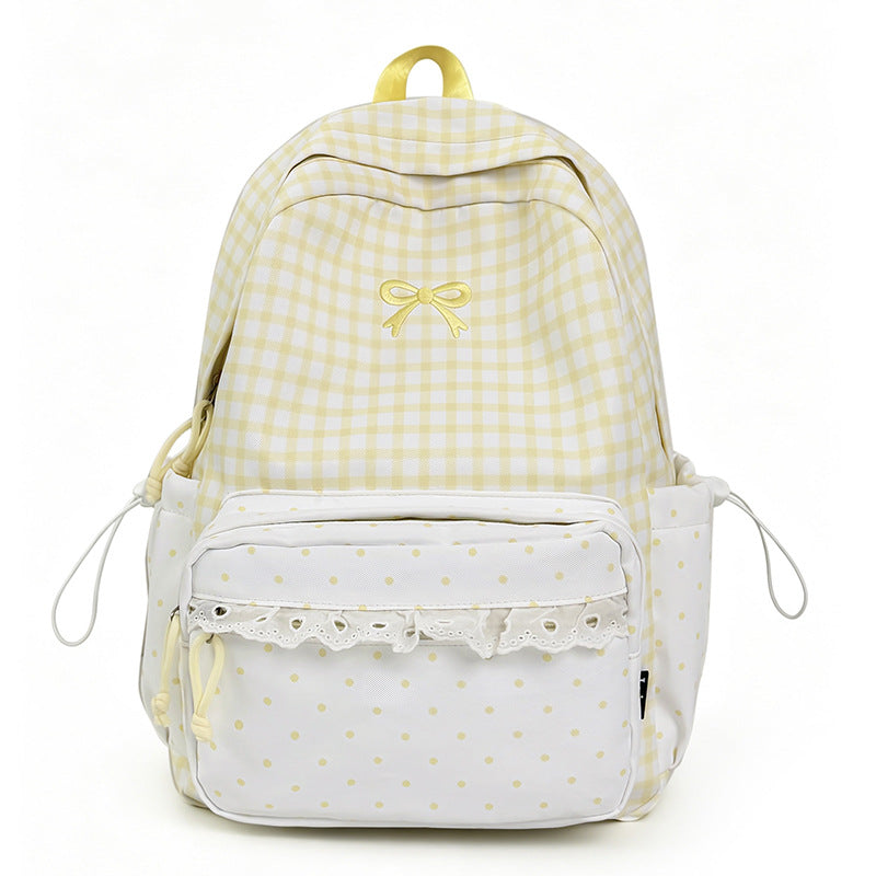 Playful Gingham Print School Backpack Kalsten