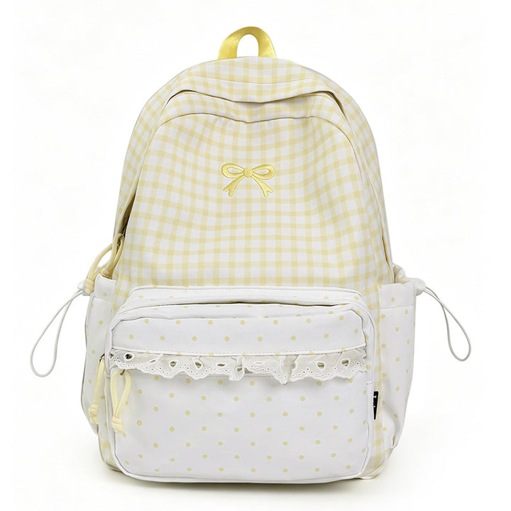 Playful Gingham Print School Backpack Kalsten