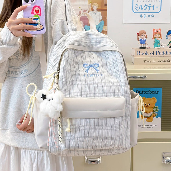 Checked Patterned Casual Backpack Kalsten