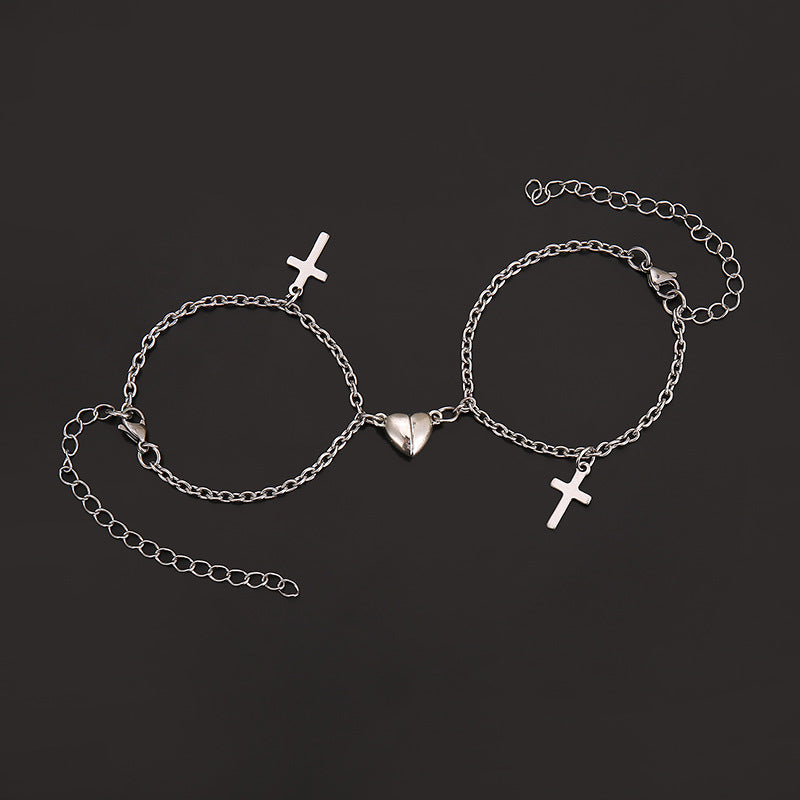 Versatile bracelet with cross and heart pendants Kalsten