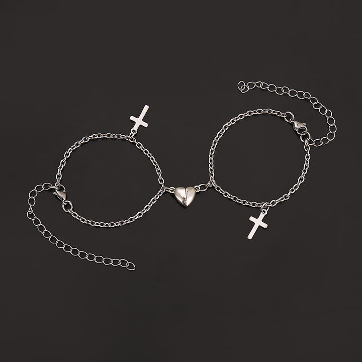 Versatile bracelet with cross and heart pendants Kalsten