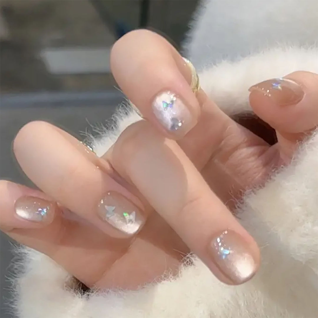 Artistic Butterfly Accent Press-On Nails