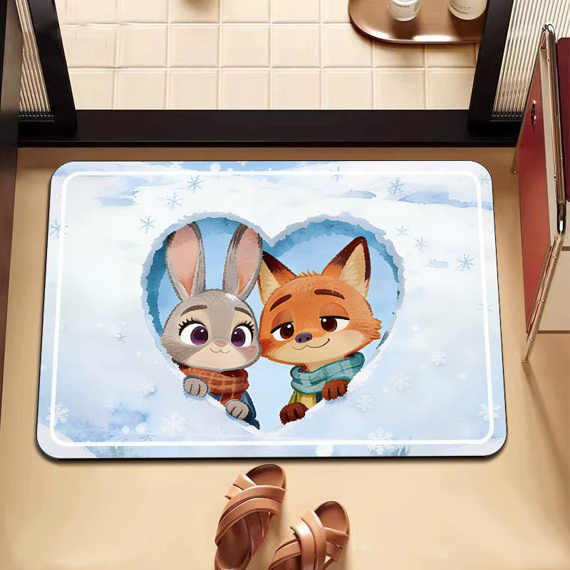 Cartoon Character Plush Mat for Interiors