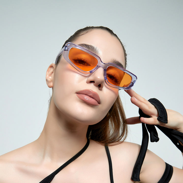 Women's stylish square sunglasses with modern high-gloss plastic frame Kalsten