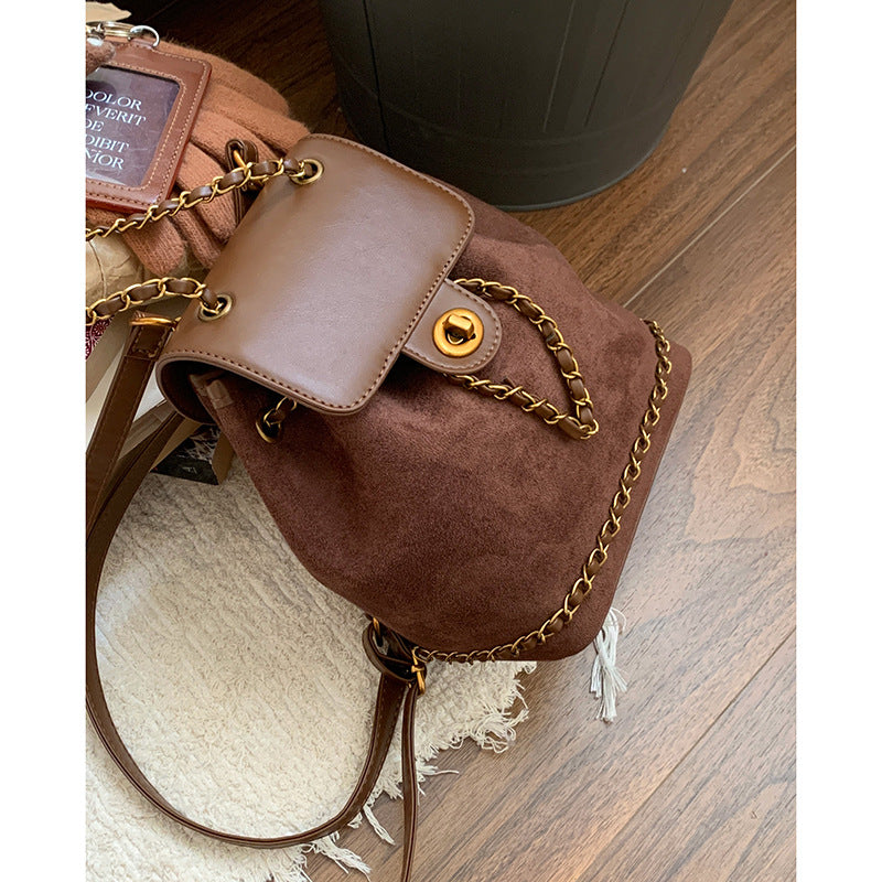 Chic Suede Drawstring Backpack Kalsten