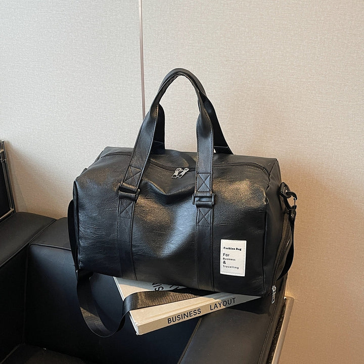Stylish Leather Weekend Duffle Bag