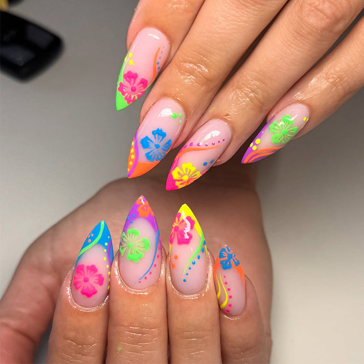 Exotic Floral Press-On Nail Art Kalsten
