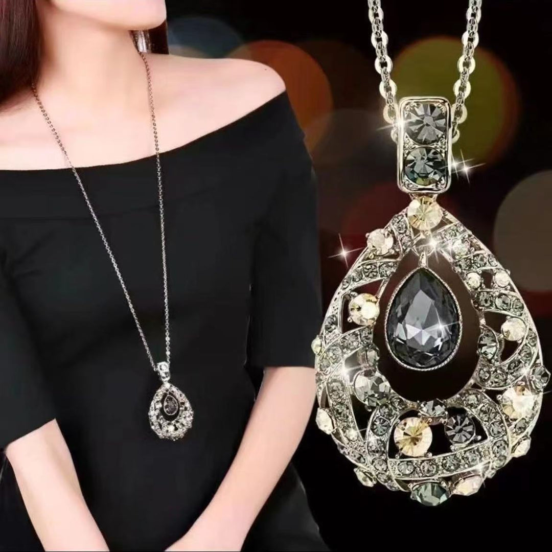 Contemporary Crystal Drop Necklace Kalsten