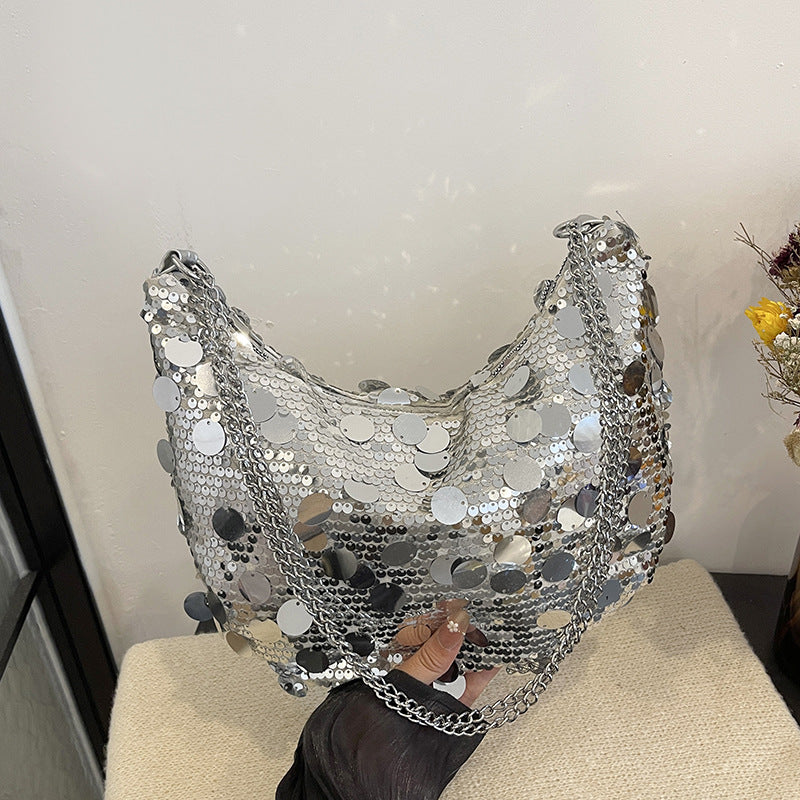 Sequin-Embellished Evening Handbag
