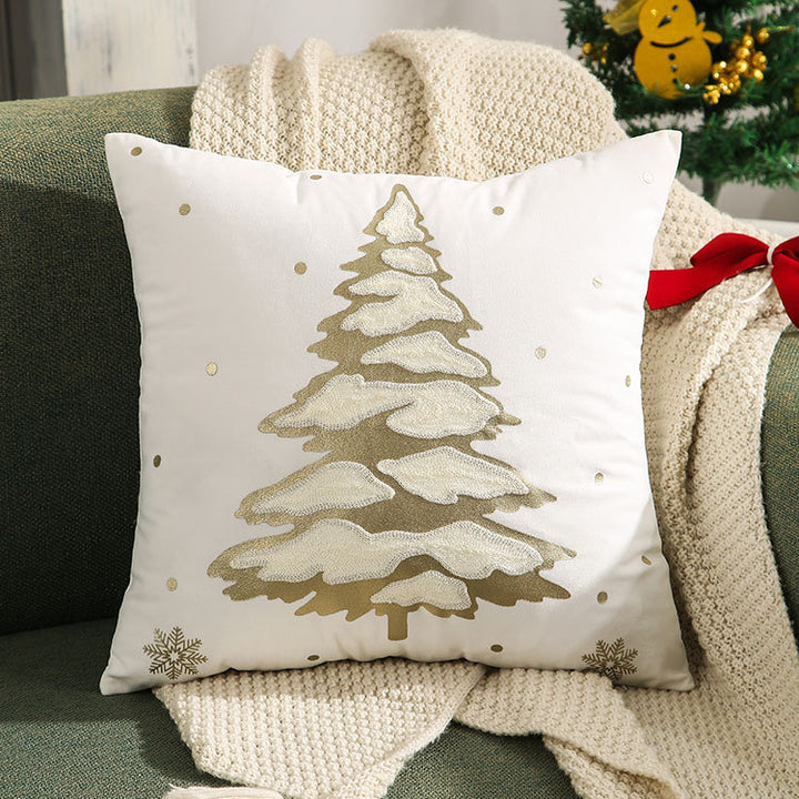 Decorative Holiday Throw Pillow with Deer Silhouette