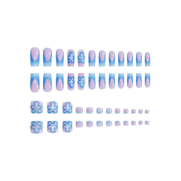 Floral Design Acrylic Nail and Toe Art Set Kalsten