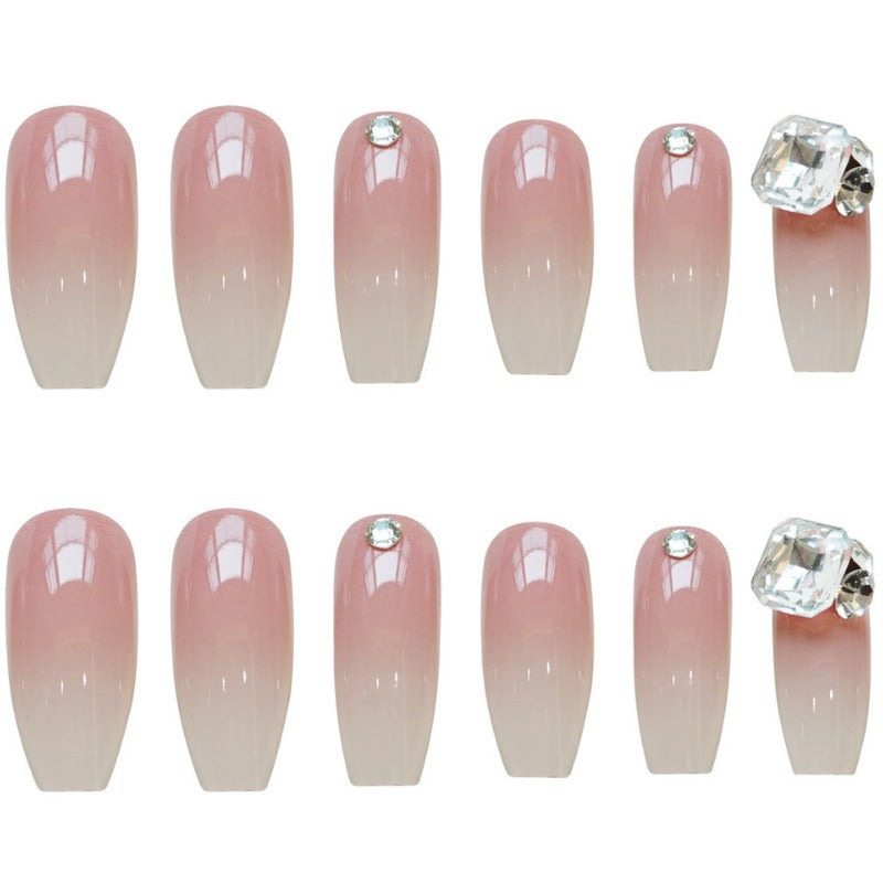 Glamorous Long Stiletto Press-On Nails with Rhinestone Accents