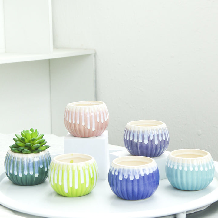 Ribbed Ceramic Planter Kalsten