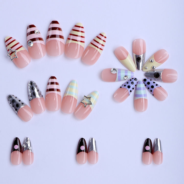 Artificial nails with creative design and sparkling accents Kalsten