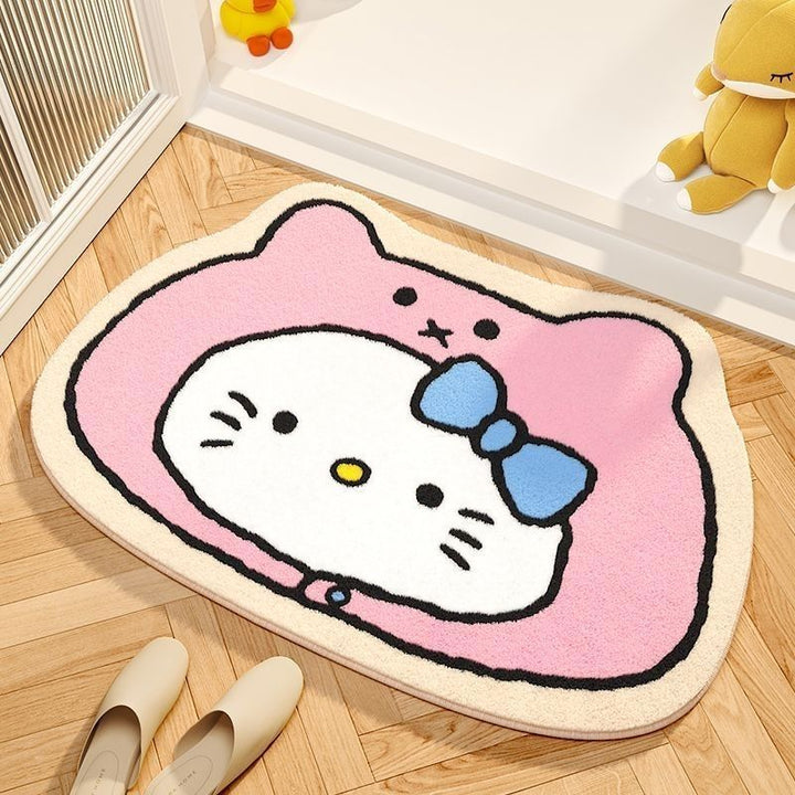 Plush Cartoon Cat Bath Mat