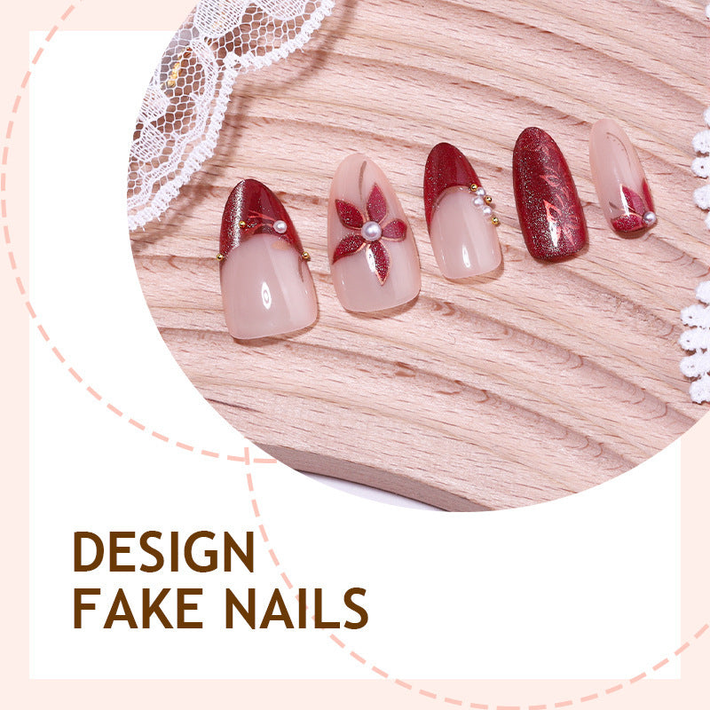 Nail art set with floral accents and glitter details Kalsten