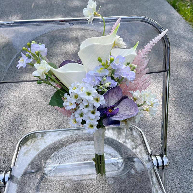Artificial Flower Bouquet with Tropical Greenery
