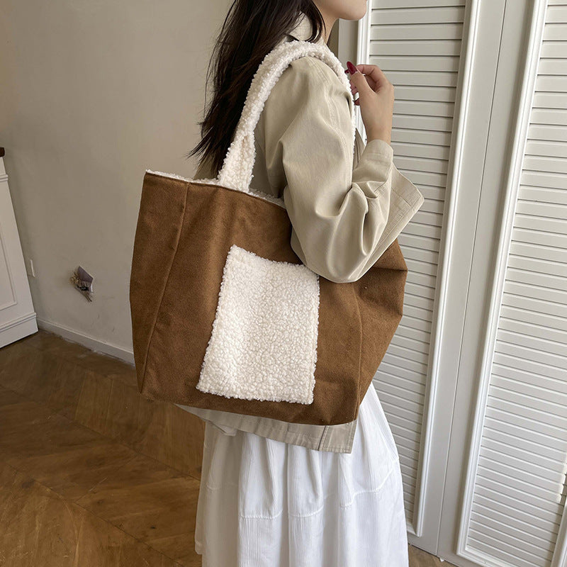 Cozy Sherpa Lined Tote Bag Kalsten
