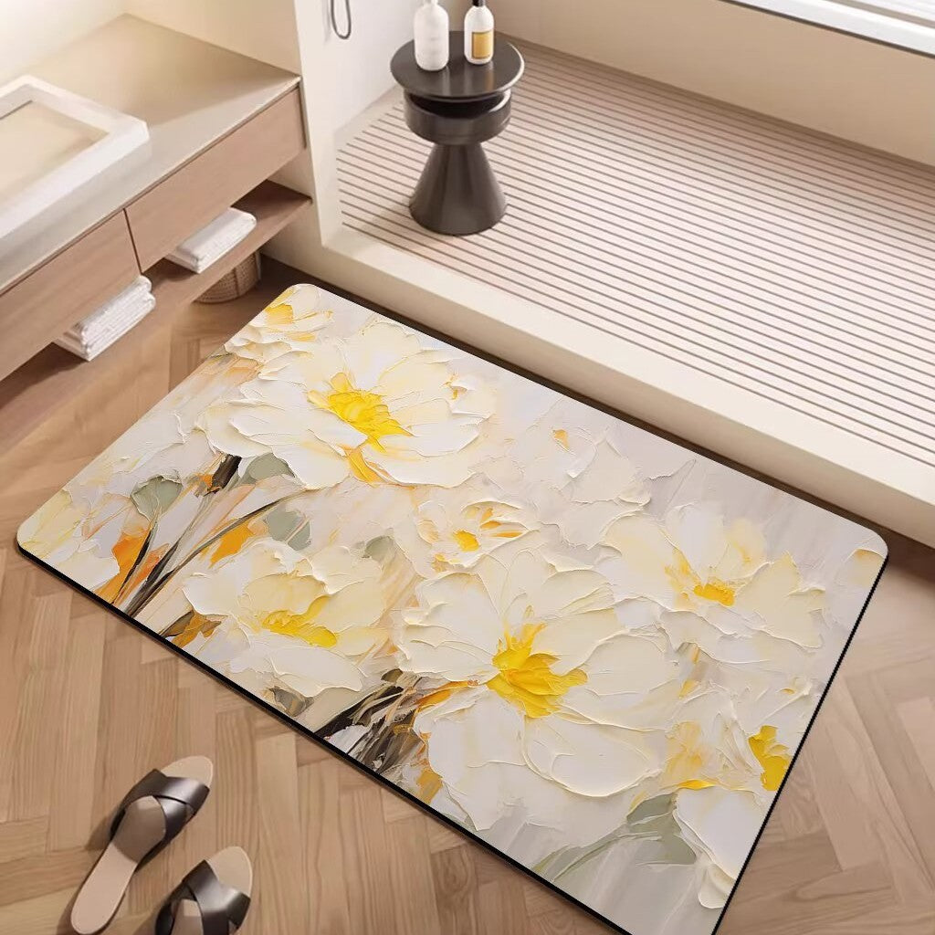 Artistic Floral Pattern Area Mat Kalsten