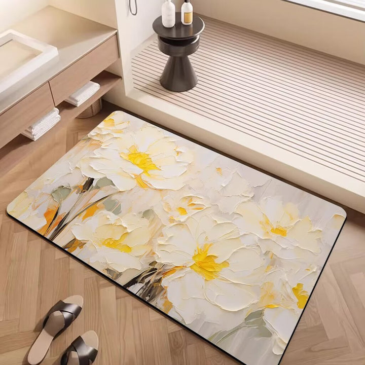 Artistic Floral Pattern Area Mat Kalsten