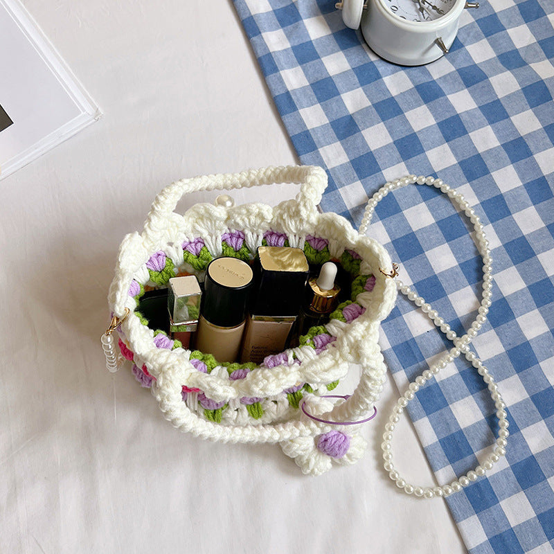 Cute Floral Crochet Handbag